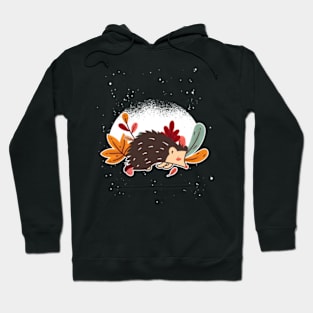 hedgehog pile of leaves Hoodie